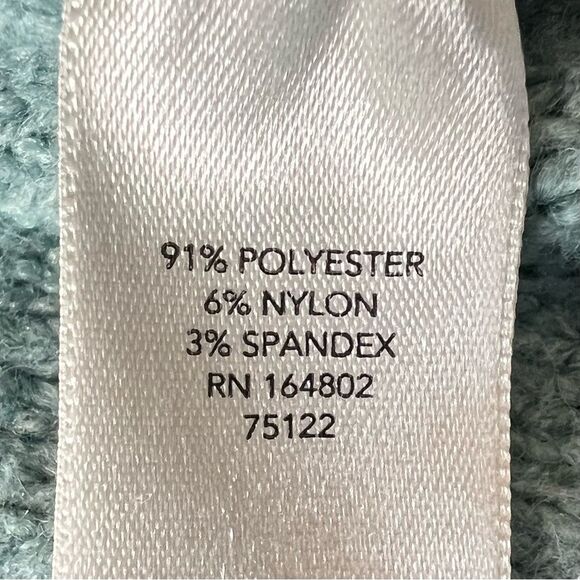 Christopher & Banks Cozycore Cable Knit Hooded Seafoam Knit Popover Sweater-L - Picture 9 of 13